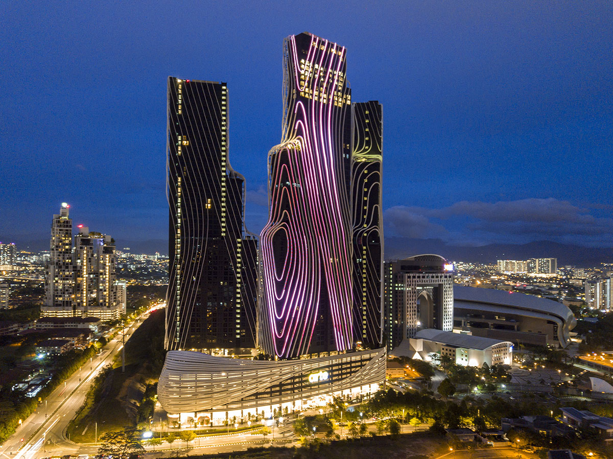 SPARK completes Art&eacute; MK towers in sculptured form wrapped by aluminum ribs in Kuala Lumpur