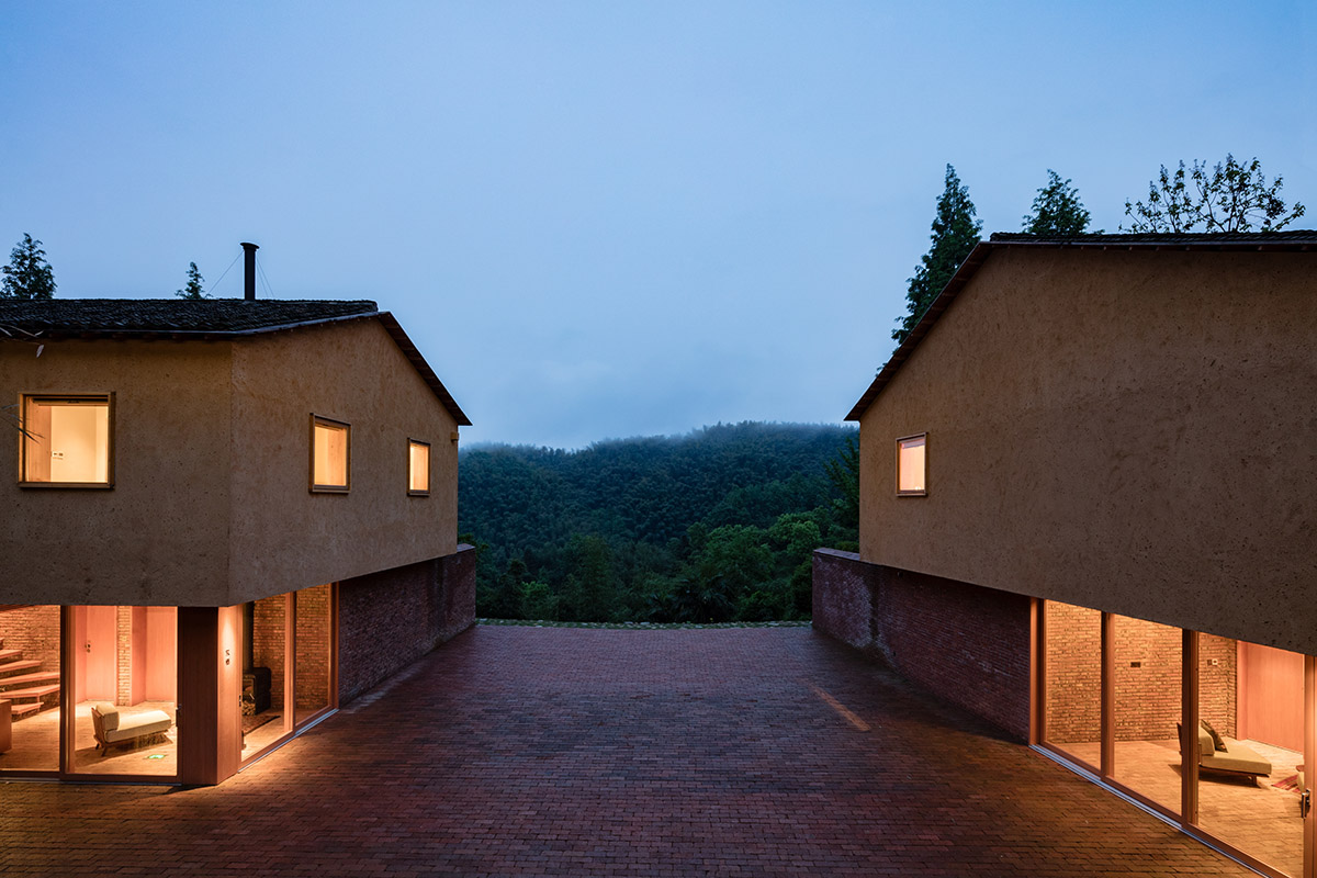 kooo architects built retreat village by using local materials on hills of Zhejiang