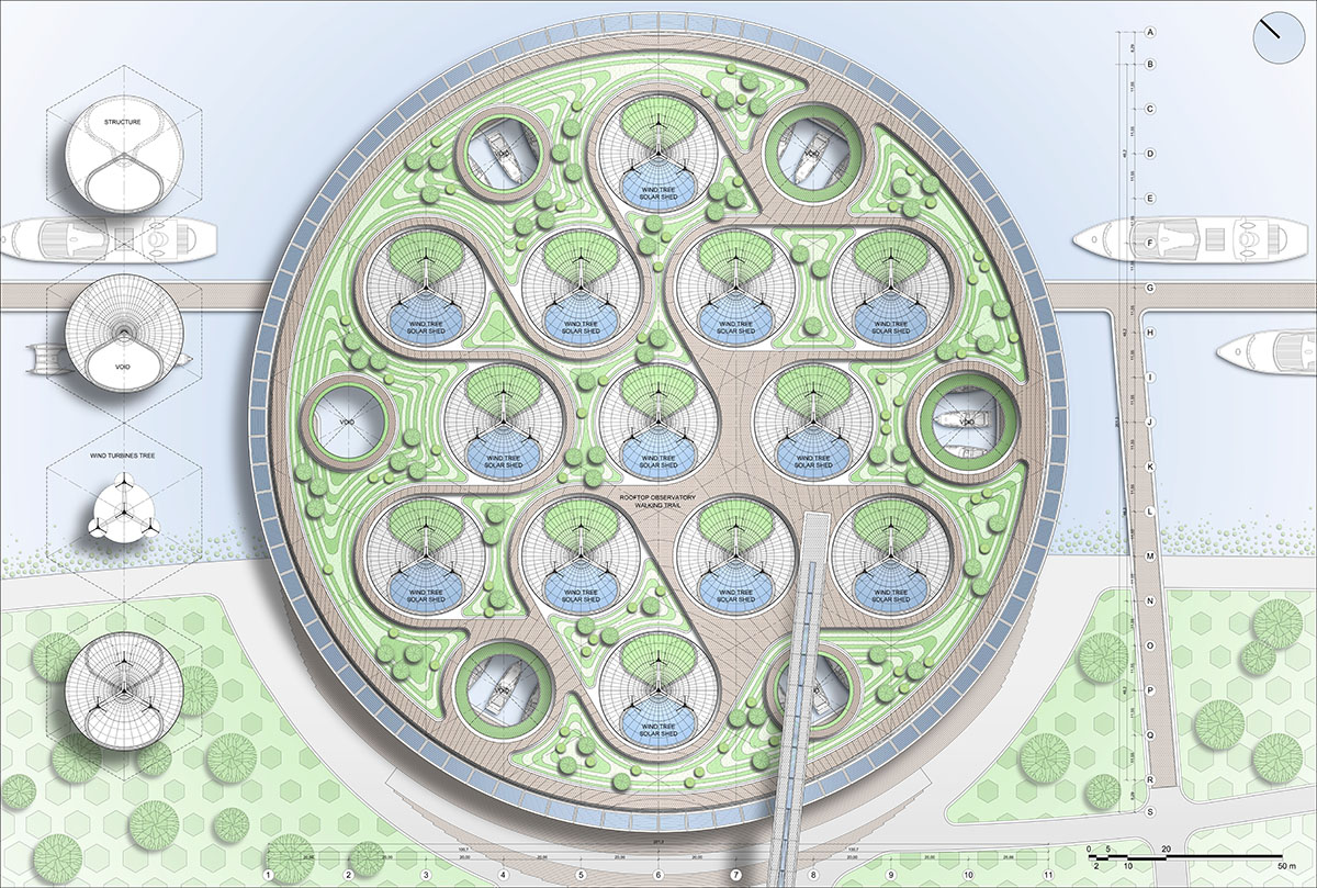 Vincent Callebaut proposes permeable floating landscape to create natural recovery in Seoul’s river