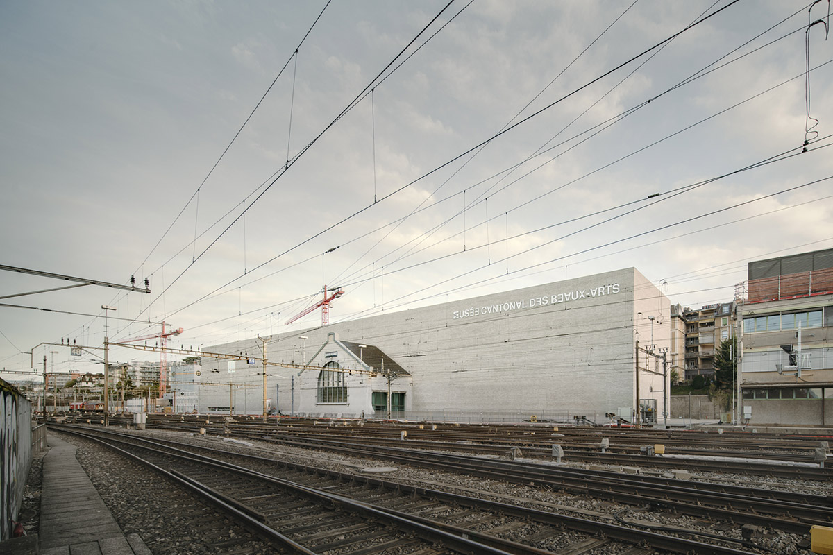 Sharp lines and introverted façade form Musée cantonal des Beaux-Arts de Lausanne by Barozzi Veiga