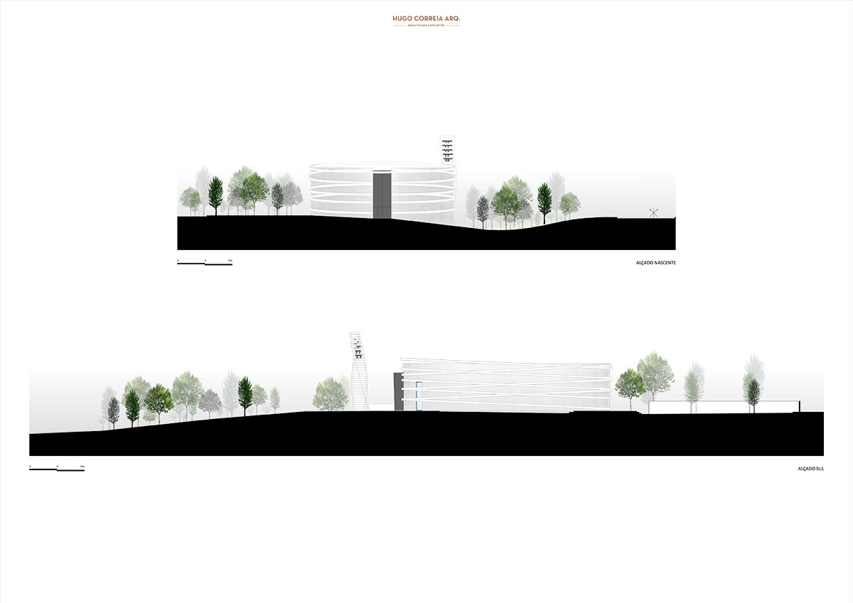 Hugo Correia completes elliptical church featuring sharp concrete lines in Portugal