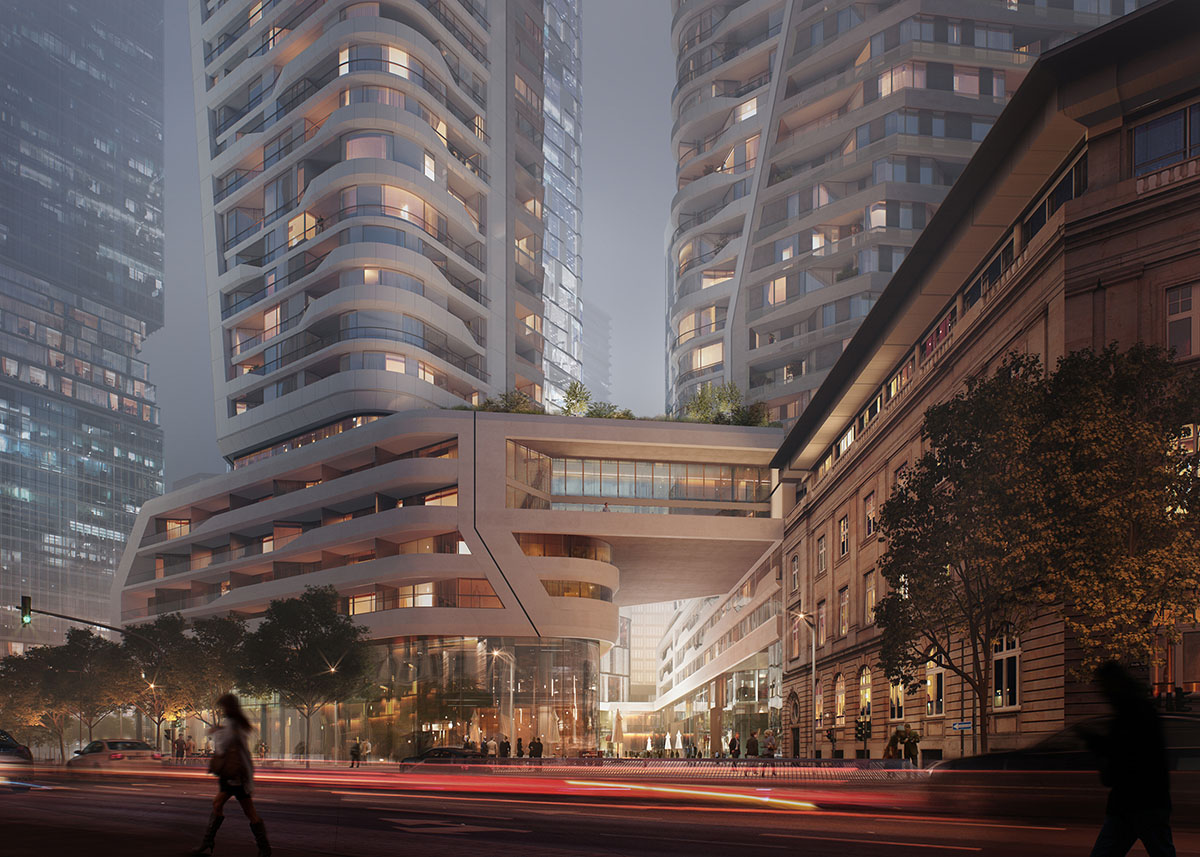 UNStudio releases detailed plans for next phase of four-tower complex in Frankfurt
