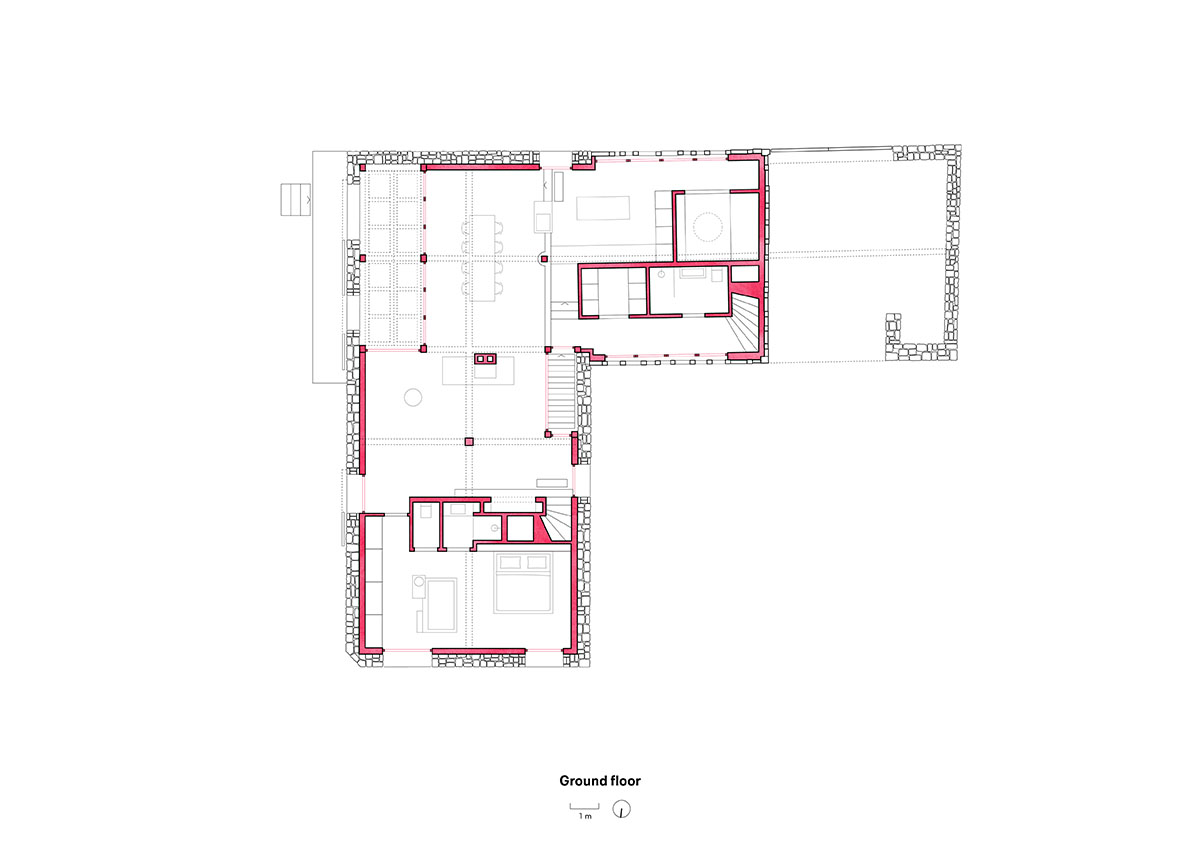 Piertzovanis Toews transforms an 18th-century barn into a colorful house in Albisheim, Germany