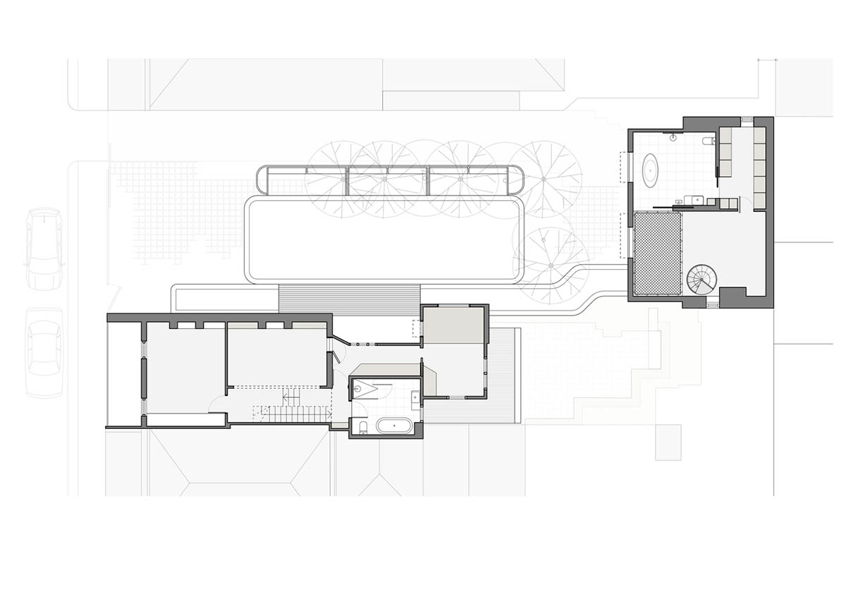 Austin Maynard Architects extends existing terraced home with corrugated steel pavilion