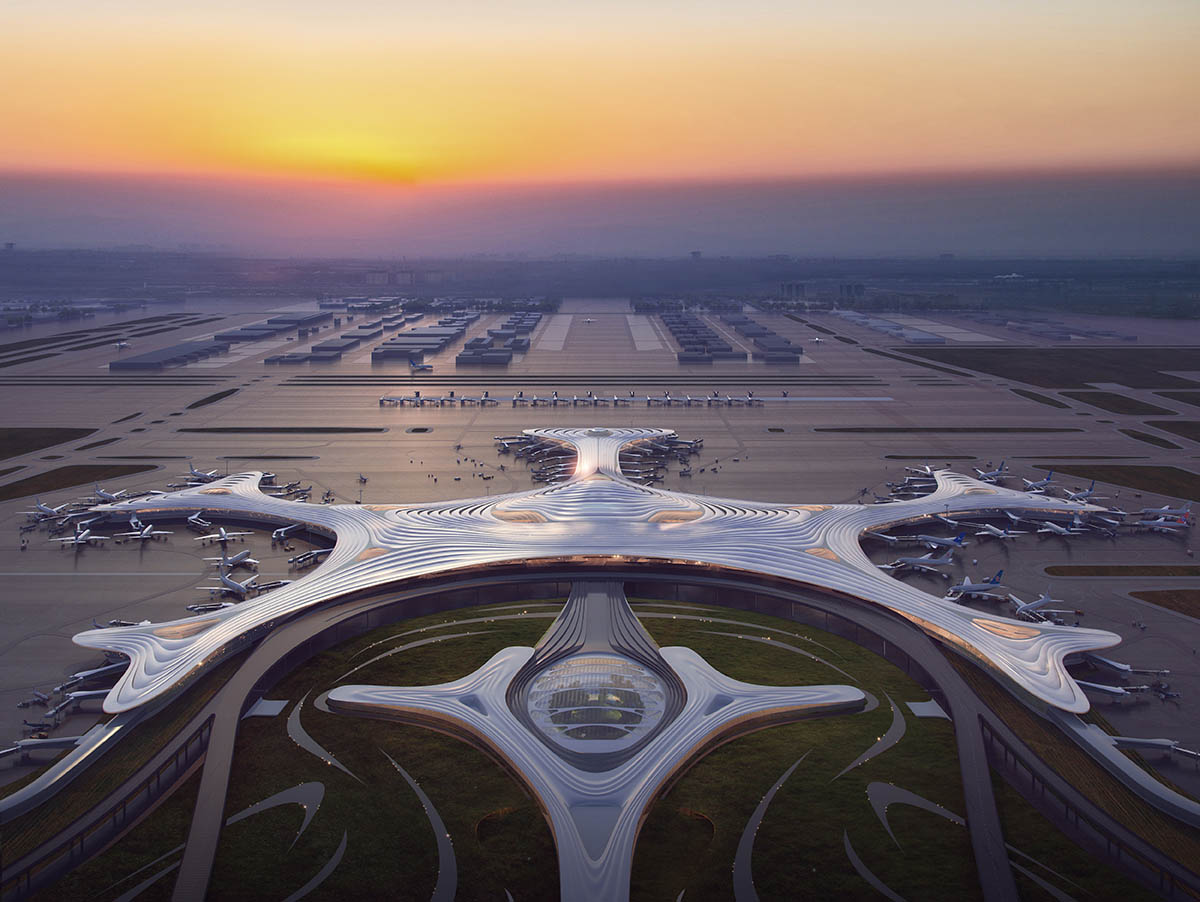 MAD Architects' snowflake-like Harbin Airport T3 will land on wintry landscape of Harbin