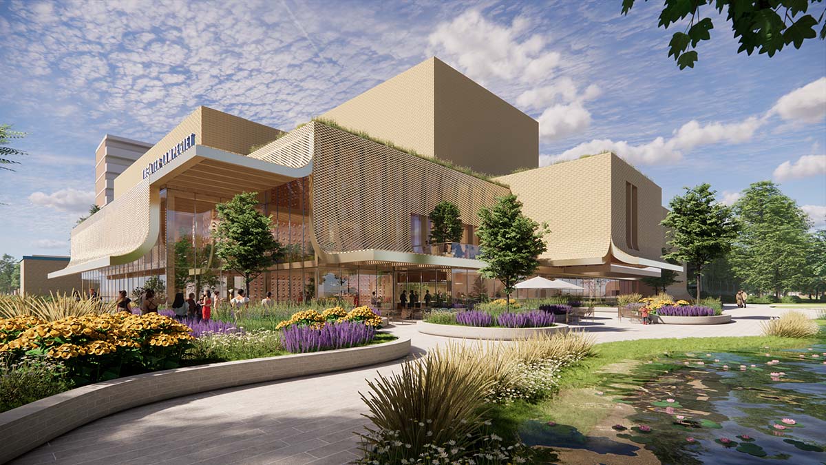 MVRDV creates a fabric-like facade for the new Lampegiet Theatre as an urban lantern