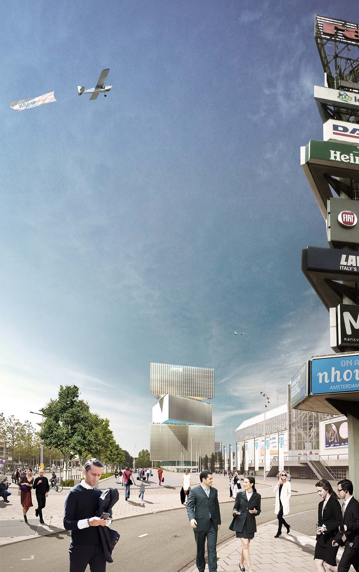 OMA's Nhow Amsterdam RAI hotel takes shape with mega triangular volumes