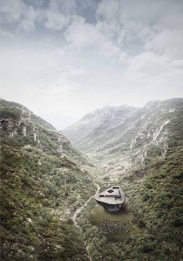 OPEN Architecture designs cave like Chapel of Sound in a valley of North Beijing