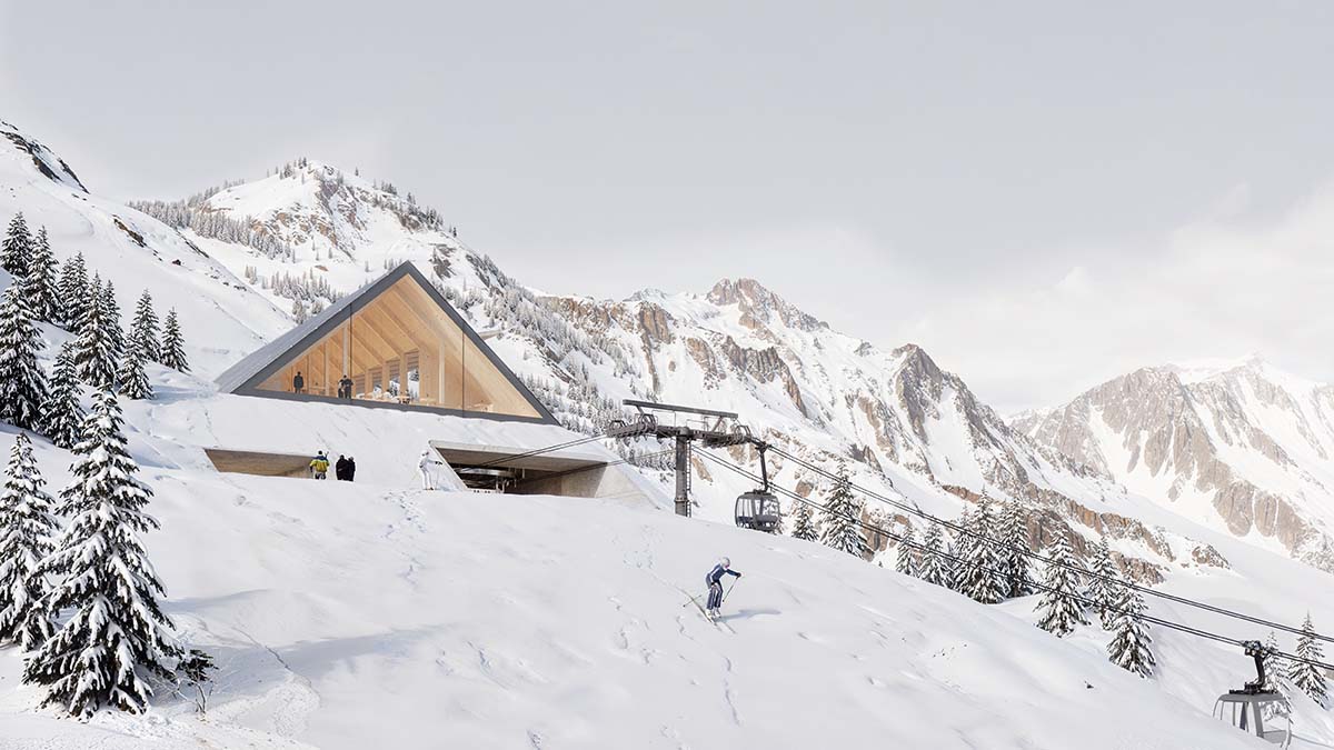 Peter Pichler Architecture crafts mountain mobility with wooden stations and a hut in the Alps