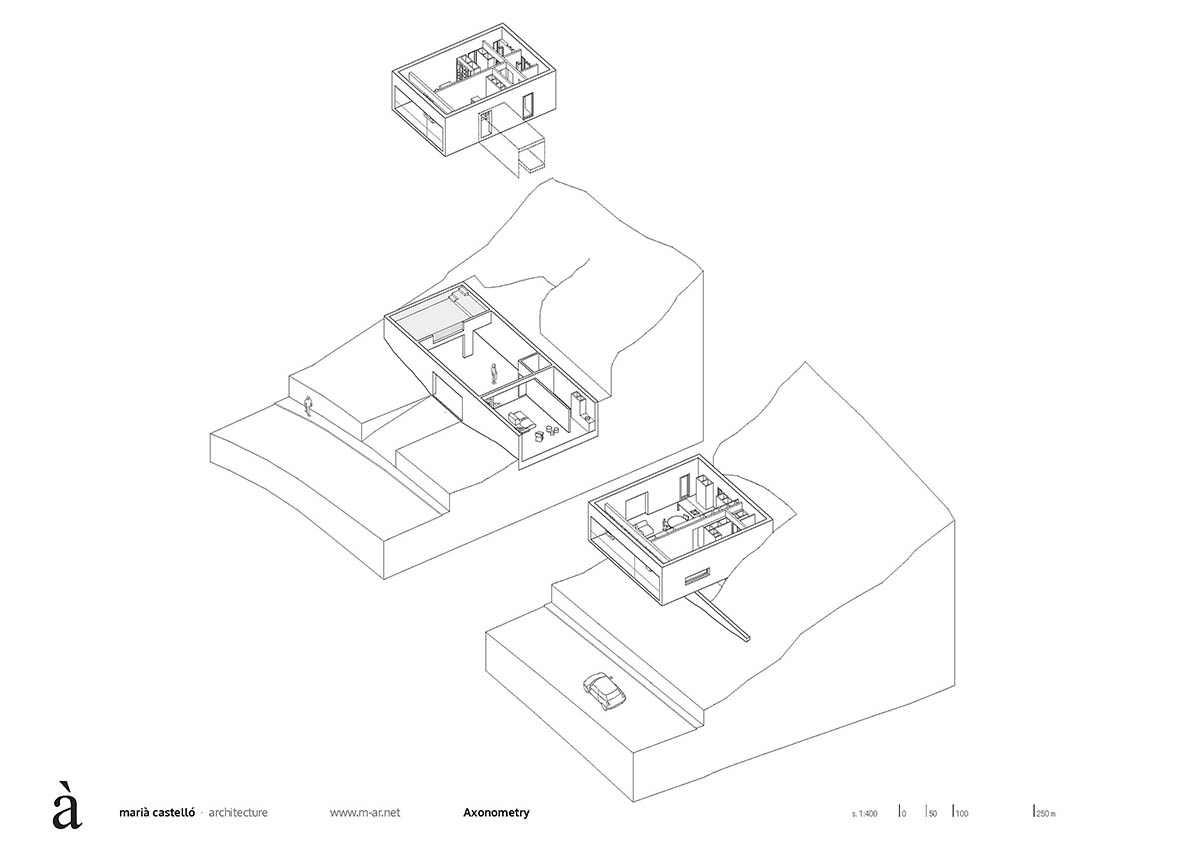 Marià Castelló Architecture completes family house with on a hilly topography in Spain 