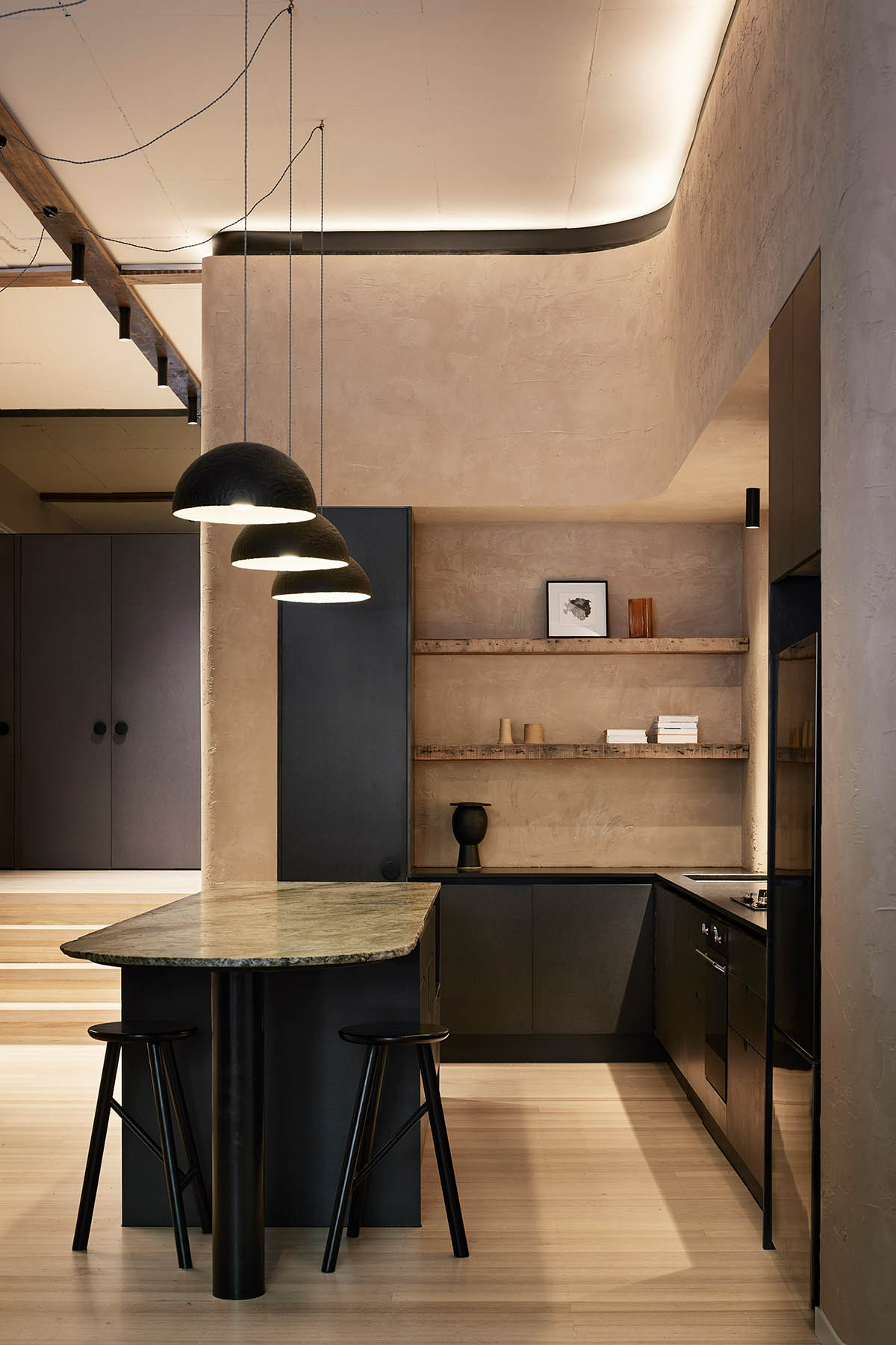 Splinter Society transforms former chocolate factory warehouse flat with earthy and rustic tones