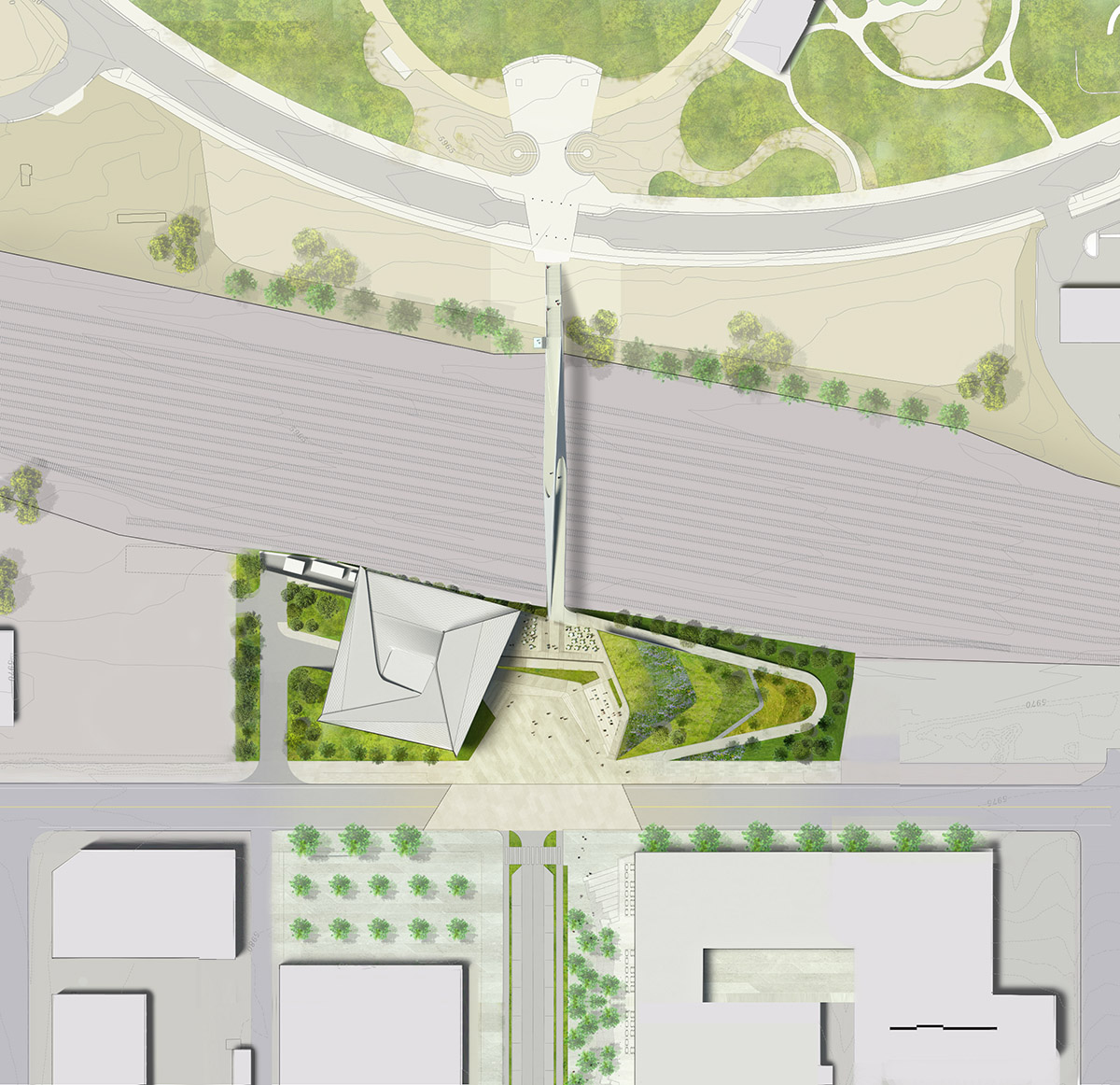 Diller Scofidio + Renfro places 550-ton steel pedestrian bridge in Colorado Springs