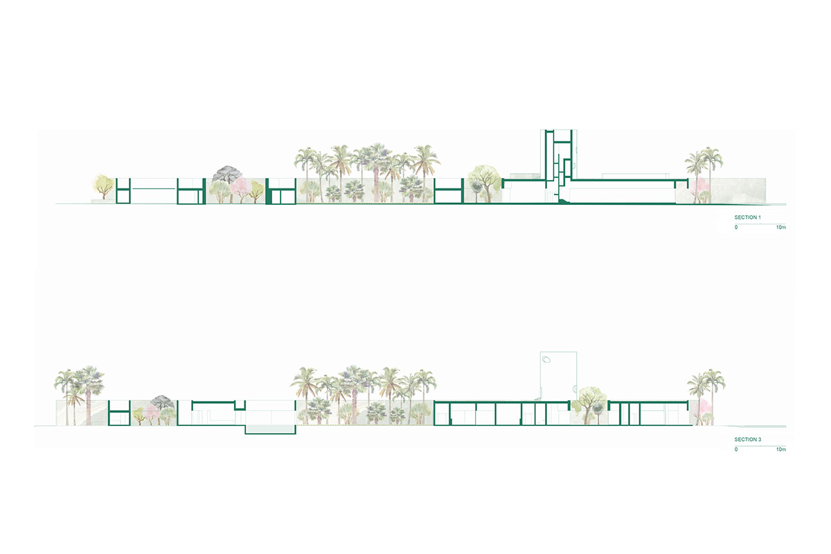 White Fortress by TAEP/AAP is a linear house that features a tall cylindrical lighthouse on a beach