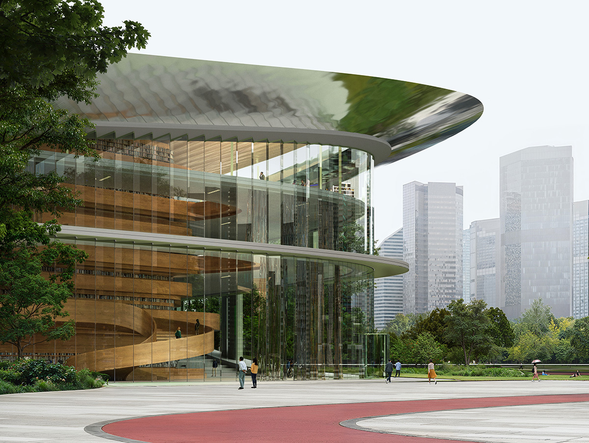 ZHA transforms Hangzhou with the Qiantang Bay Cultural District, featuring sharp floor slabs