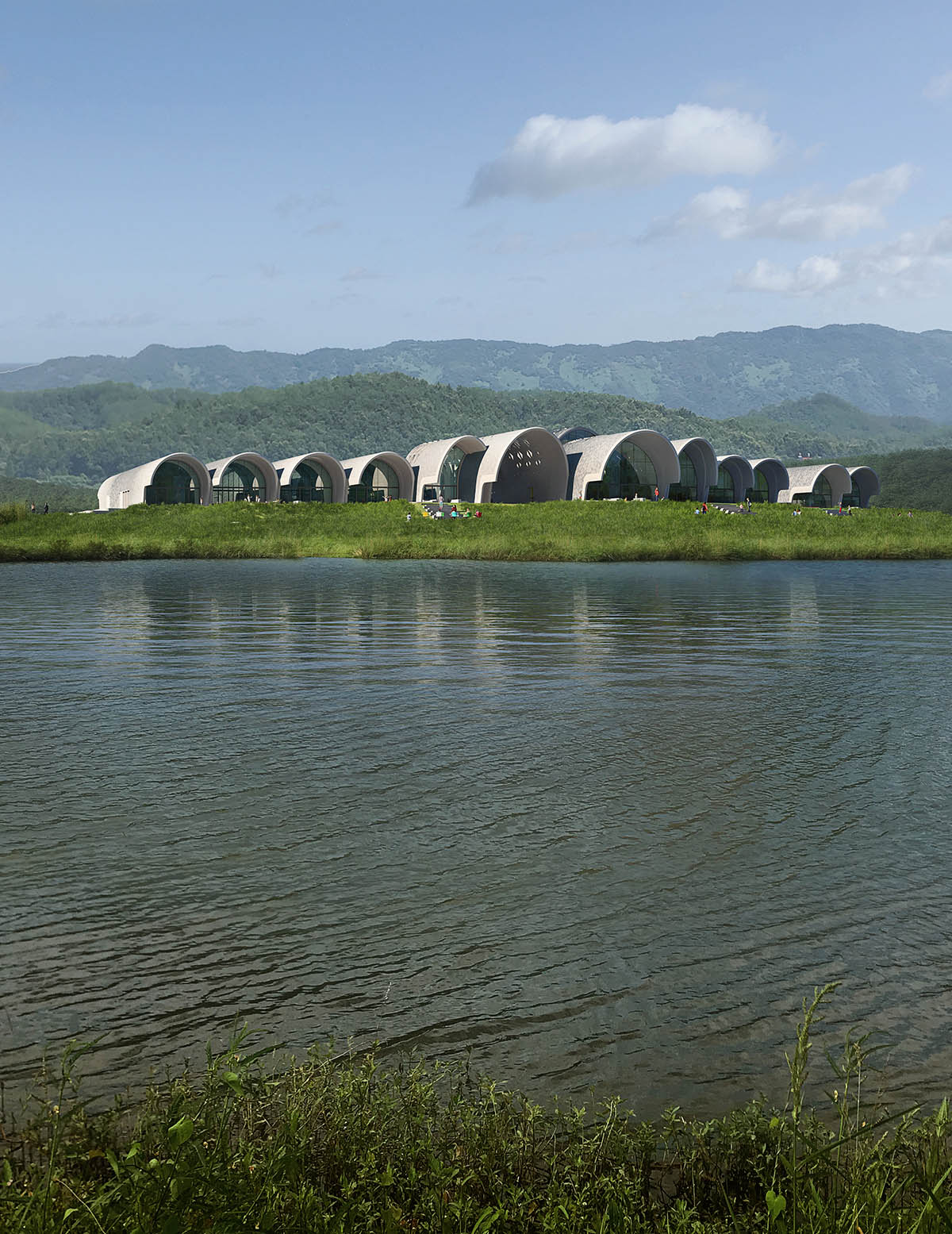 An industrial robot will build Zaha Hadid Architects' barrel-vaulted primary school in Jiangxi