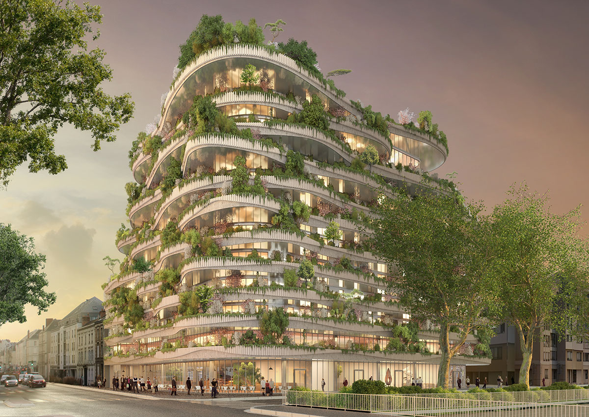Vincent Callebaut Creates Biophilic Building With Sinuous Balconies And Inhabited Trees