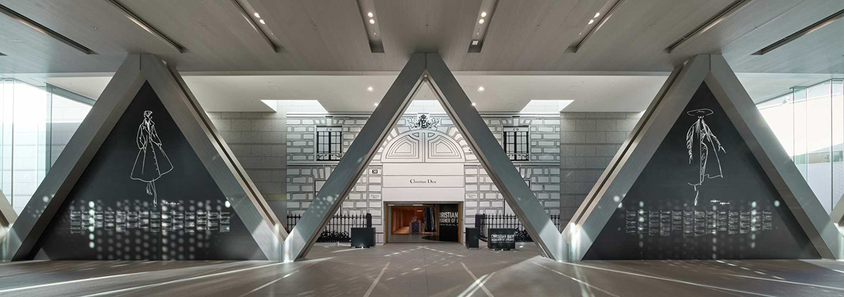 OMA's exhibition design for Dior explores the versatility of craft and material expression at MOT
