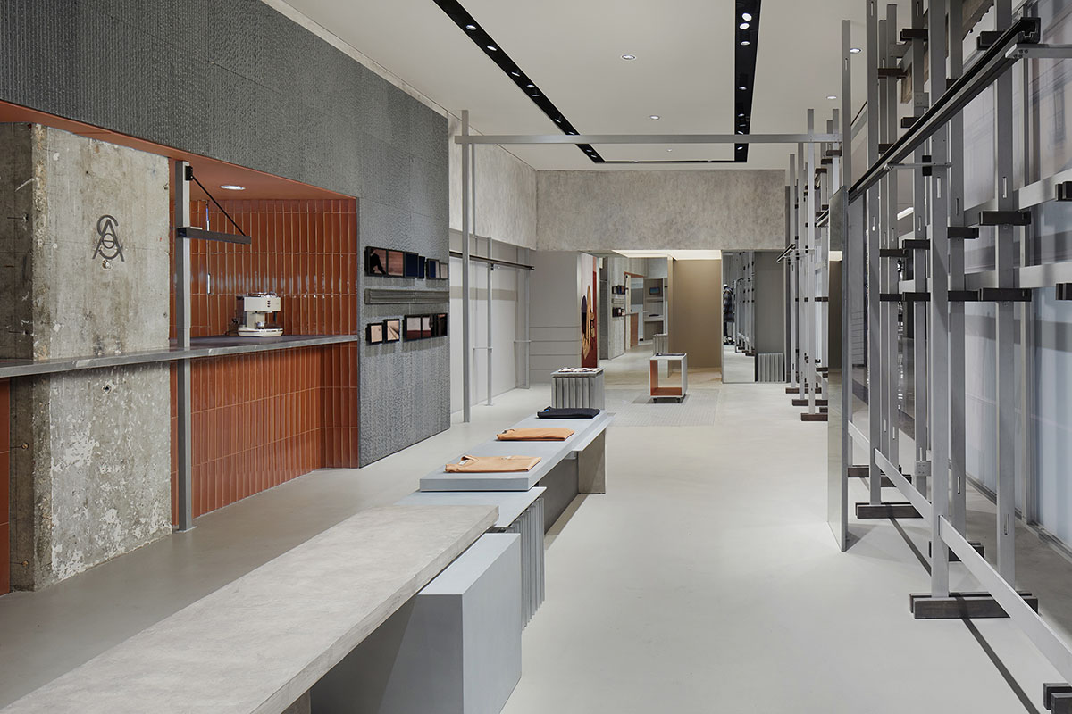 So Studio combines grey-colored palette with glazed orange handmade bricks for SAMO store in China