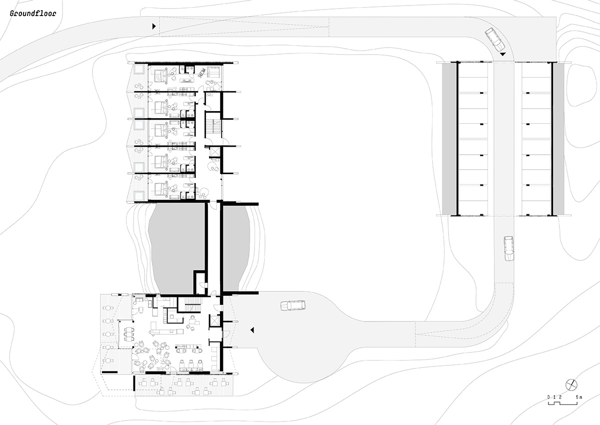 noa* designs boutique hotel and wellness featuring trapezoidal façade in an old farm of Soprabolzano