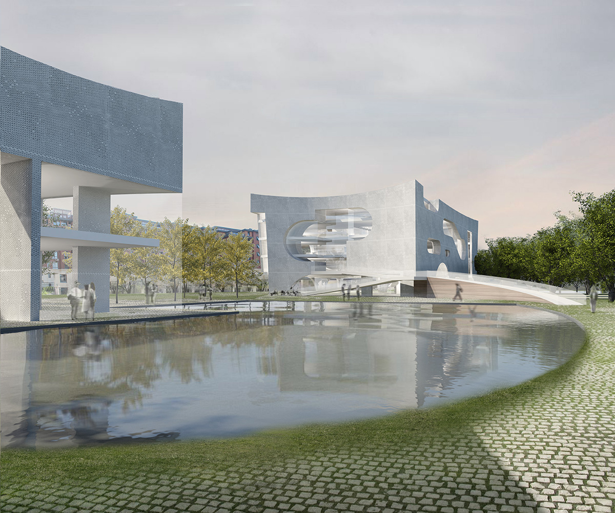 Steven Holl Architects’ Cultural and Health Center made of white porous concrete gets approval