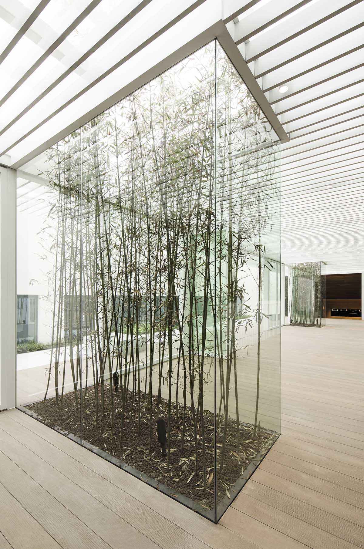 Lukstudio created artificial culinary village from different homes with monochrome interior