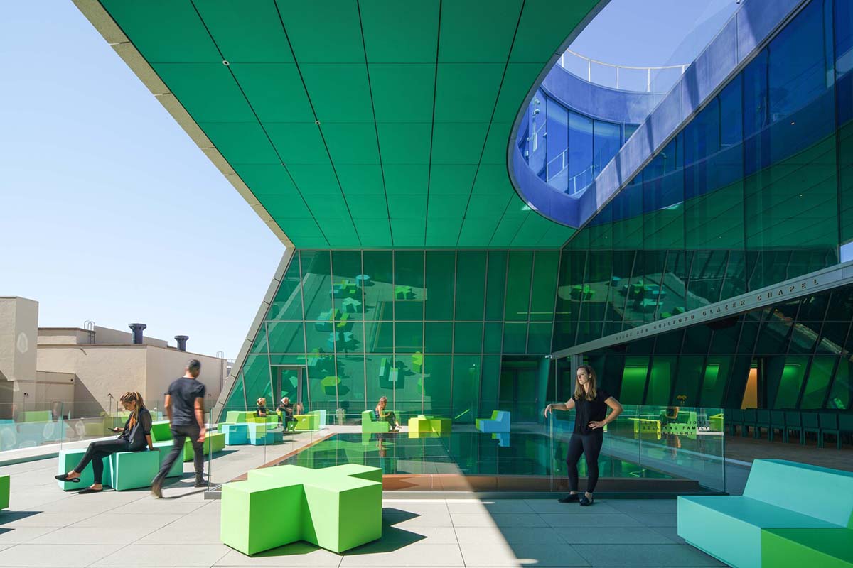 OMA completes Audrey Irmas Pavilion with trapezoidal form that respects its surrounding in California
