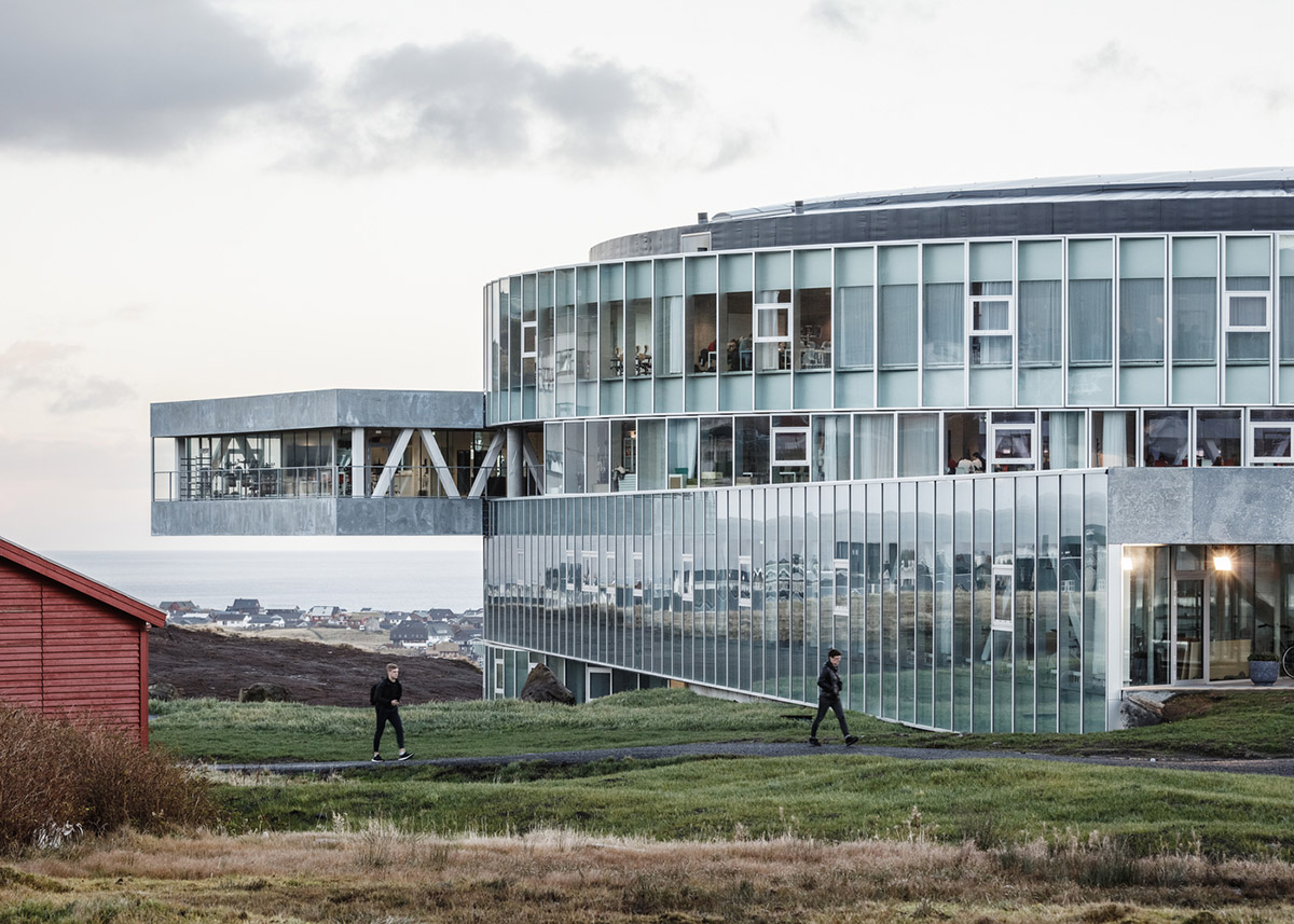 BIG's vortex-shaped education center combines three schools under one roof on the Faroe Islands