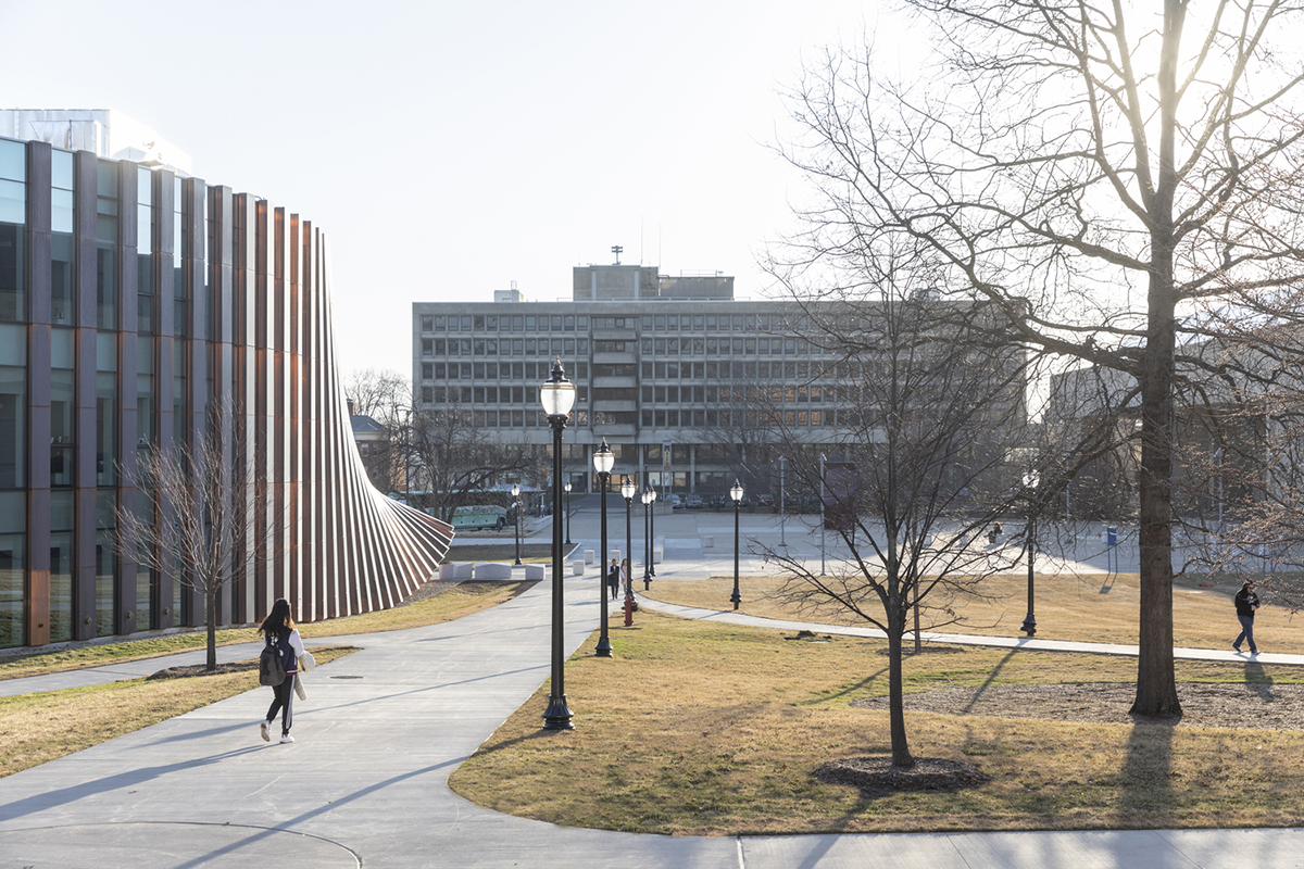 BIG creates entrance with accordion-like pillars for Business Innovation Hub at Massachusetts