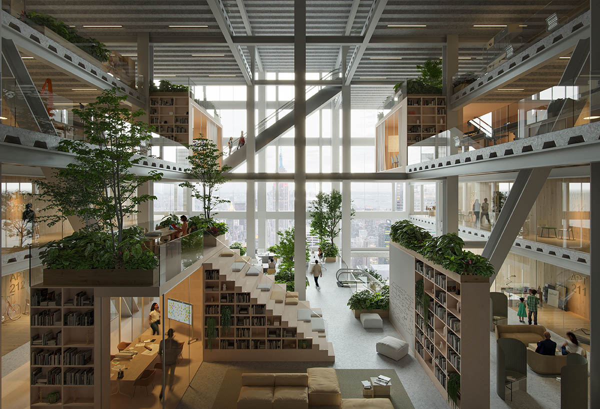 CHYBIK + KRISTOF proposes a hybrid typology for NY's office skyscraper tackling with housing crisis