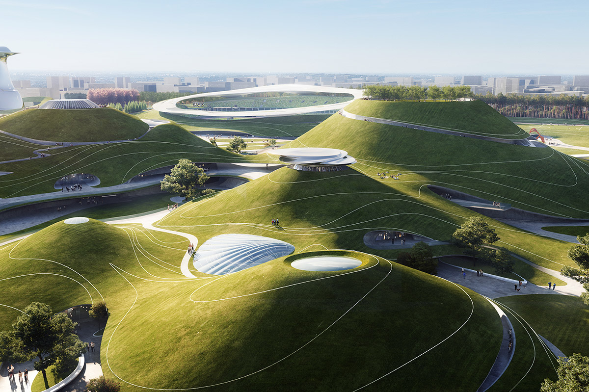Construction work starts on MAD's Sports Campus featuring hilly landscapes in China