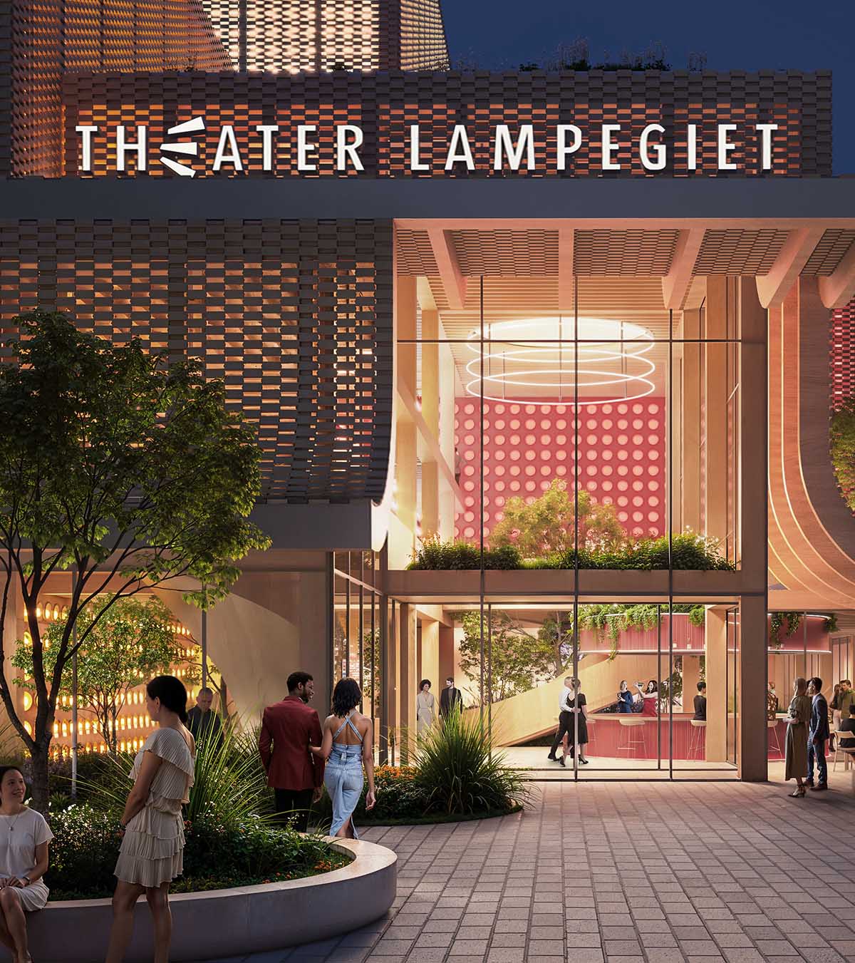 MVRDV creates a fabric-like facade for the new Lampegiet Theatre as an urban lantern