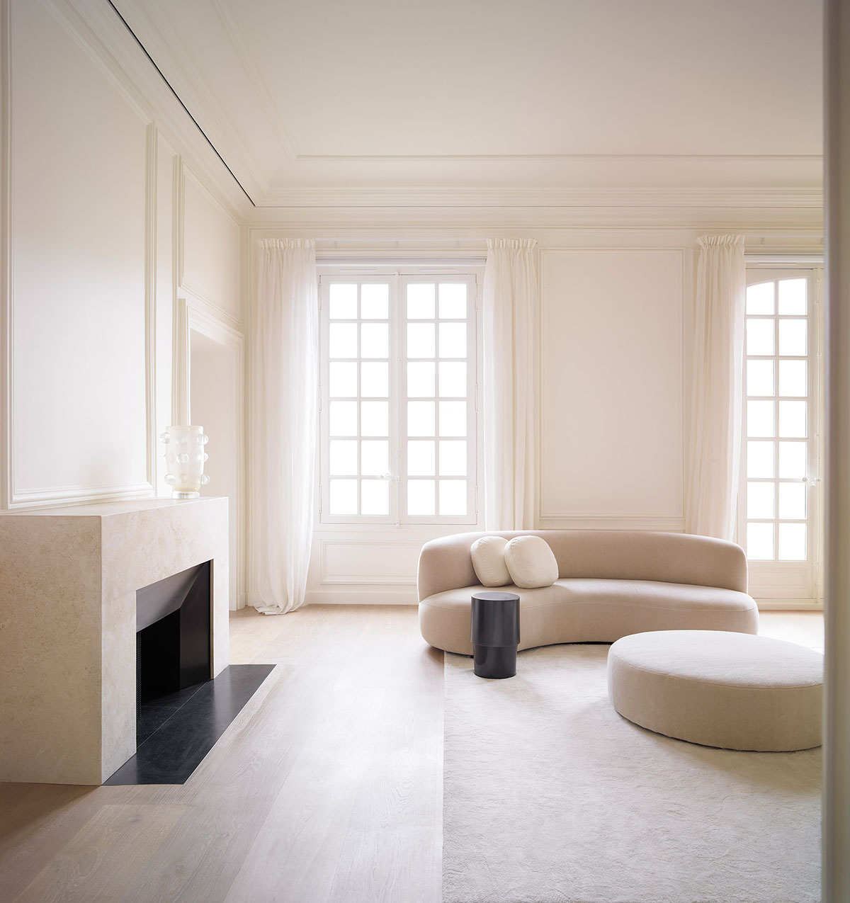 Wood Marsh adds a soft and warm colour palette to historic Paris Apartment 