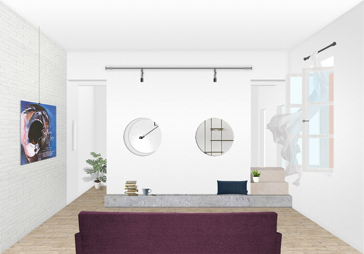 Margine renovates 1950s apartment with minimalist color palette and tiny furnitures in Rome