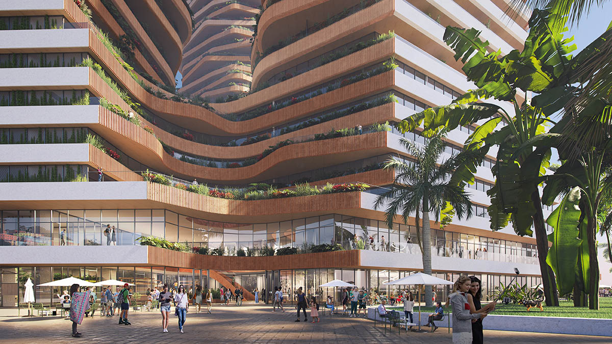 MVRDV reveals The Hills residential towers with earth tones and flowing curved balconies in Ecuador 