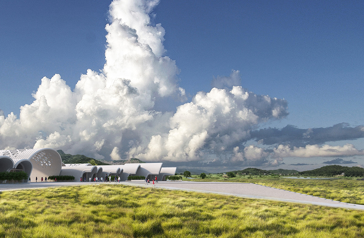 An industrial robot will build Zaha Hadid Architects' barrel-vaulted primary school in Jiangxi