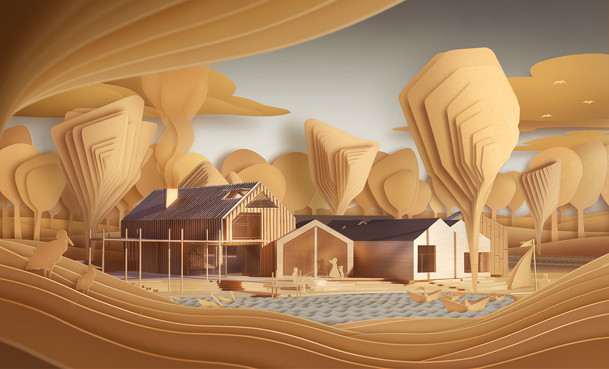 BXBstudio designs Polish Farmhouse with interlocked structures