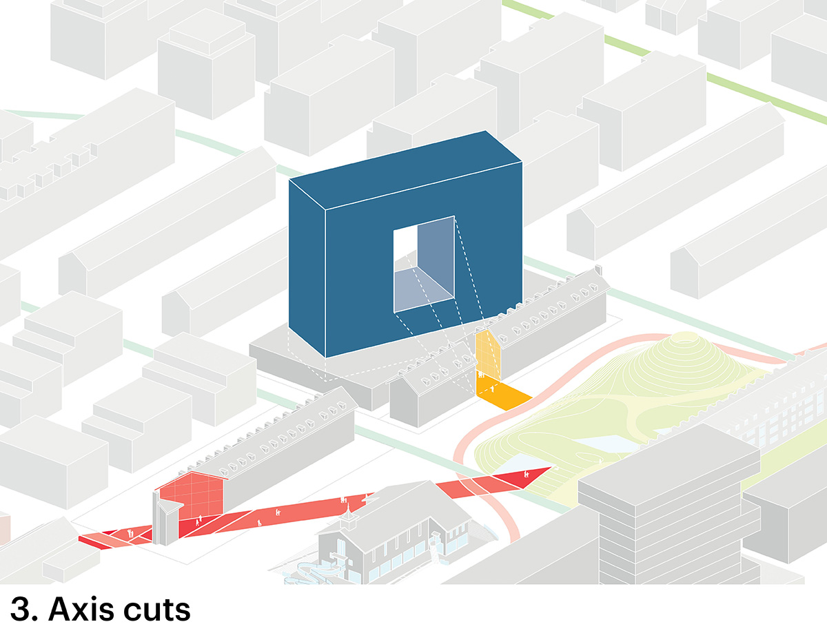 MVRDV reveals blue-colored letter-shaped apartment building in Mannheim