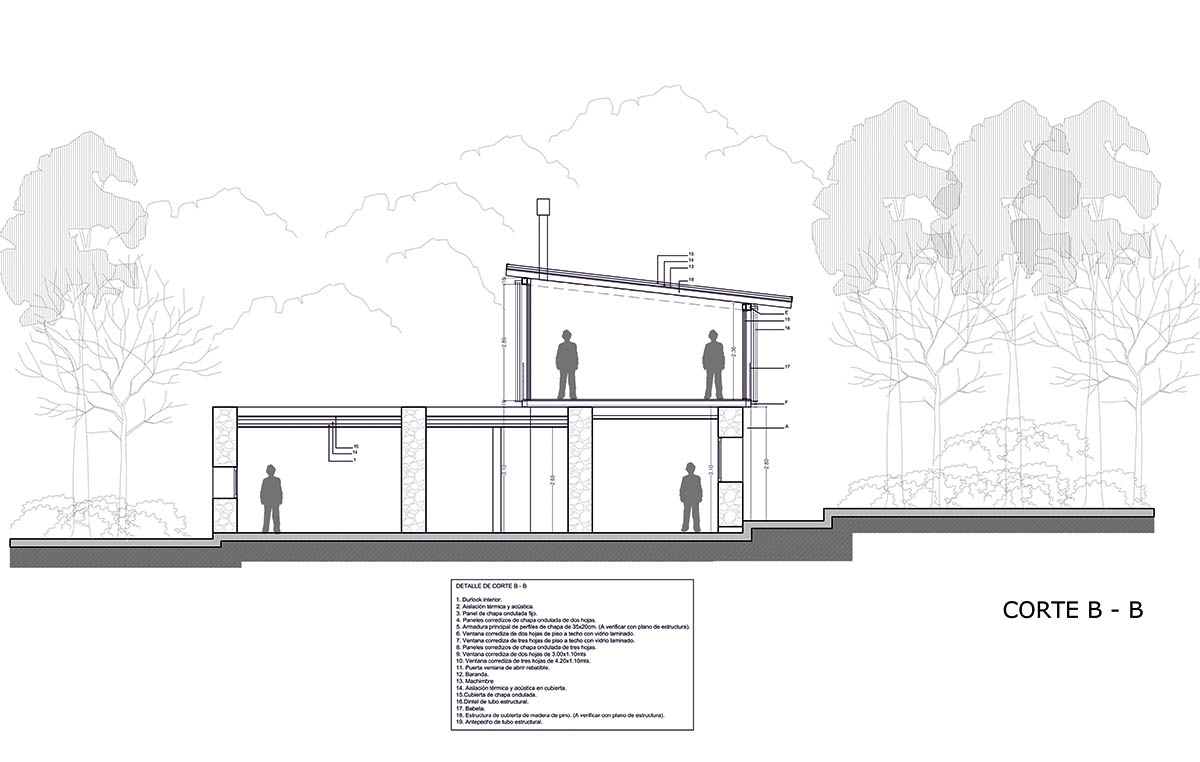 Carolina Vago Arquitectura's weekend house in Argentina integrates rustic and modern elements