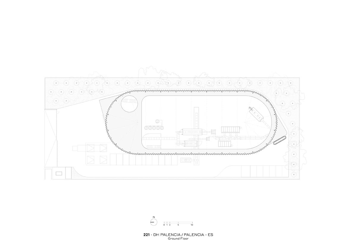 FRPO Rodríguez & Oriol built thermal power plant with steel base and translucent lantern in Spain 