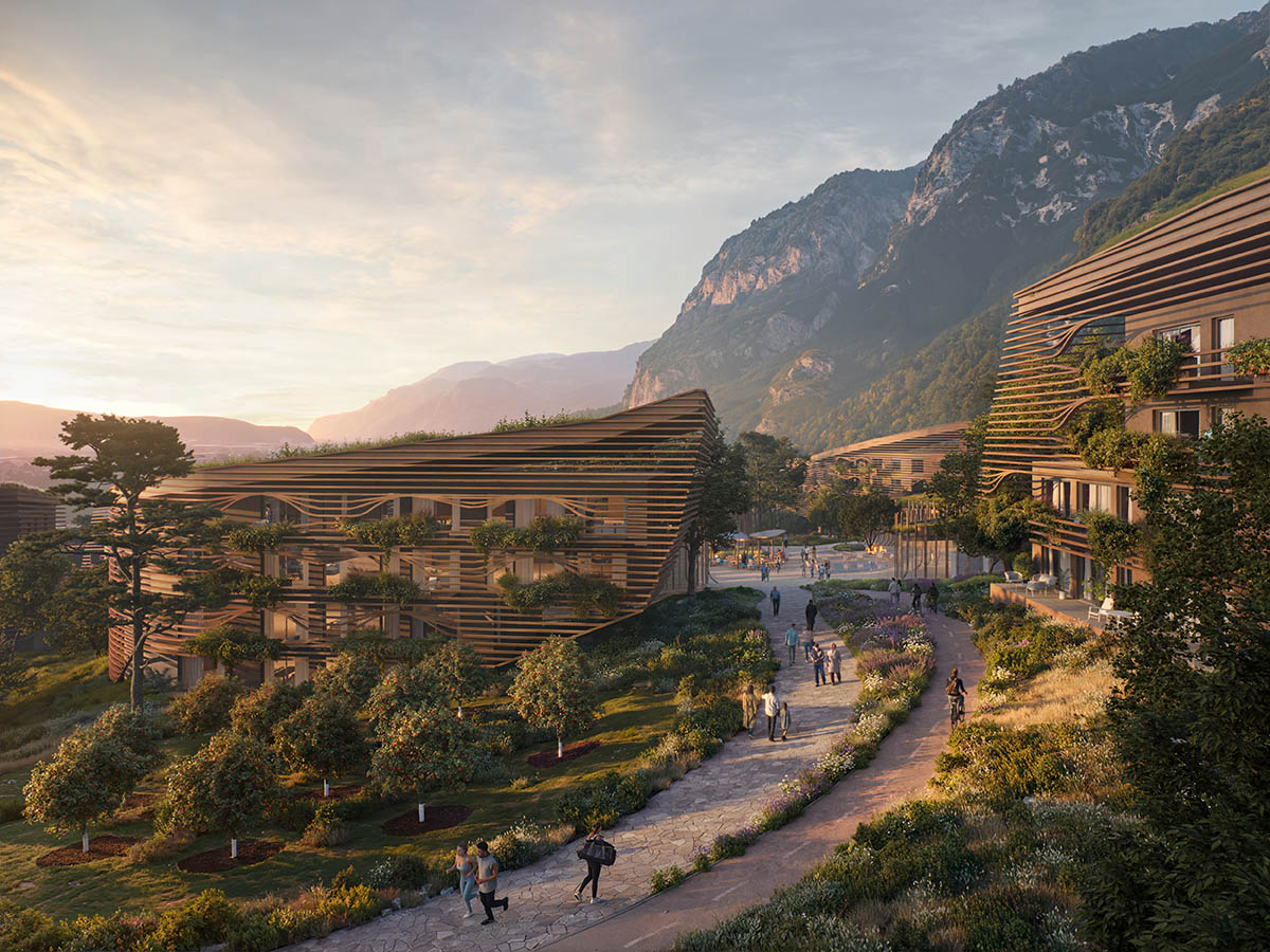 NOA transforms an agricultural area into a new neighborhood in the Dolomites