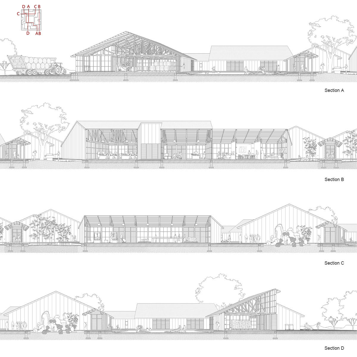 Arch Studio wraps this Organic Farm with translucent pc boards to easy food processing