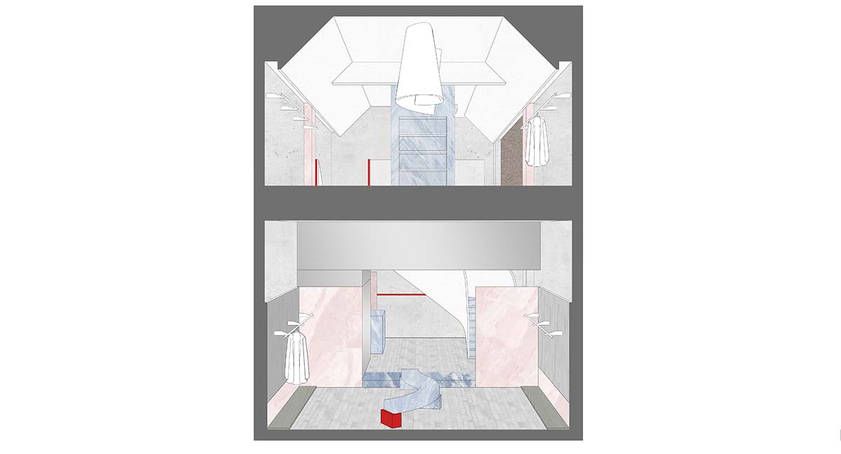 Shanghai store by Sò Studio unfolds surprises through the richness of materials, colors and props 