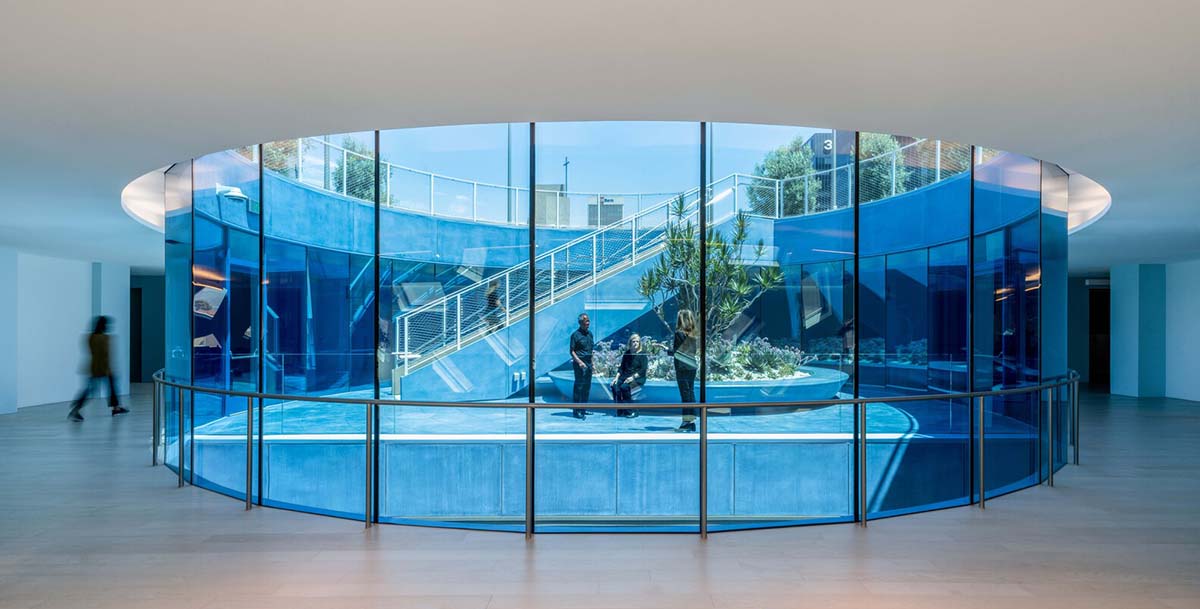 OMA completes Audrey Irmas Pavilion with trapezoidal form that respects its surrounding in California