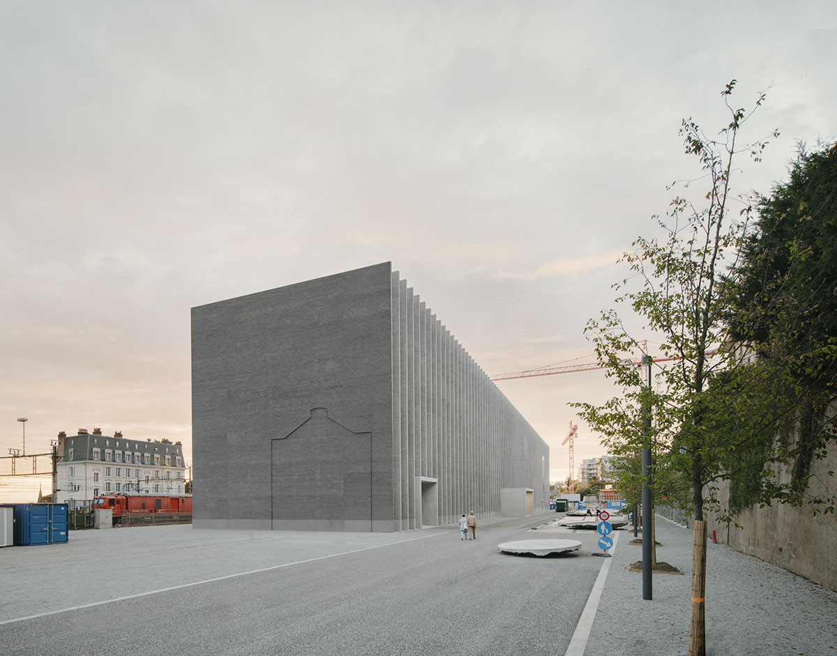 Sharp lines and introverted façade form Musée cantonal des Beaux-Arts de Lausanne by Barozzi Veiga