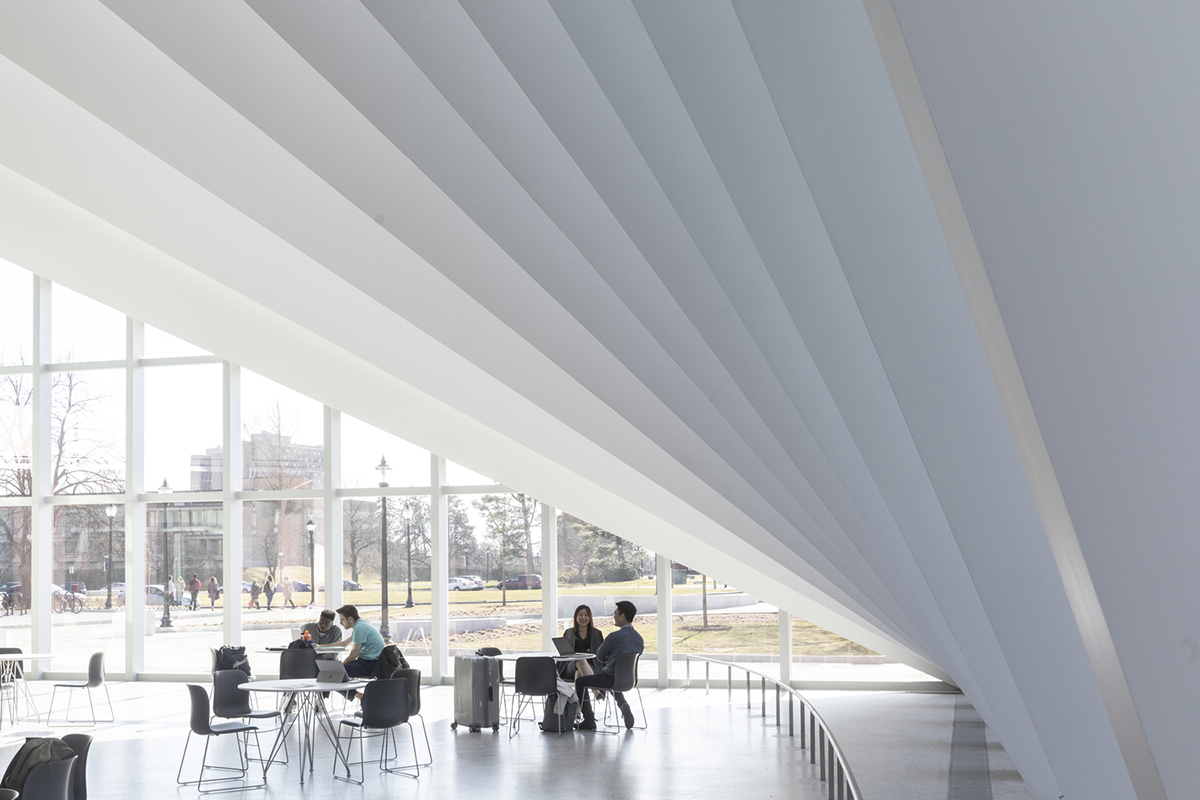 BIG creates entrance with accordion-like pillars for Business Innovation Hub at Massachusetts