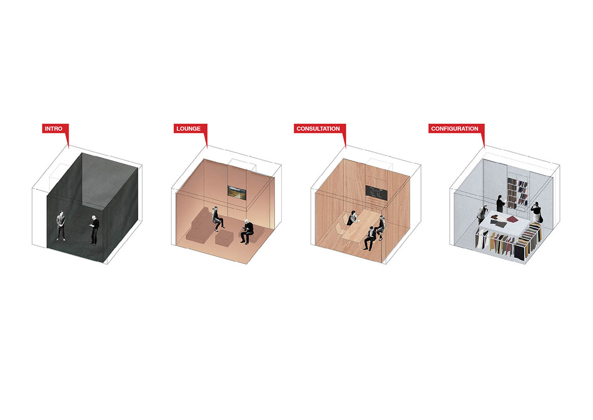 OMA / AMO's new Hundai's Genesis showroom presents cars like 