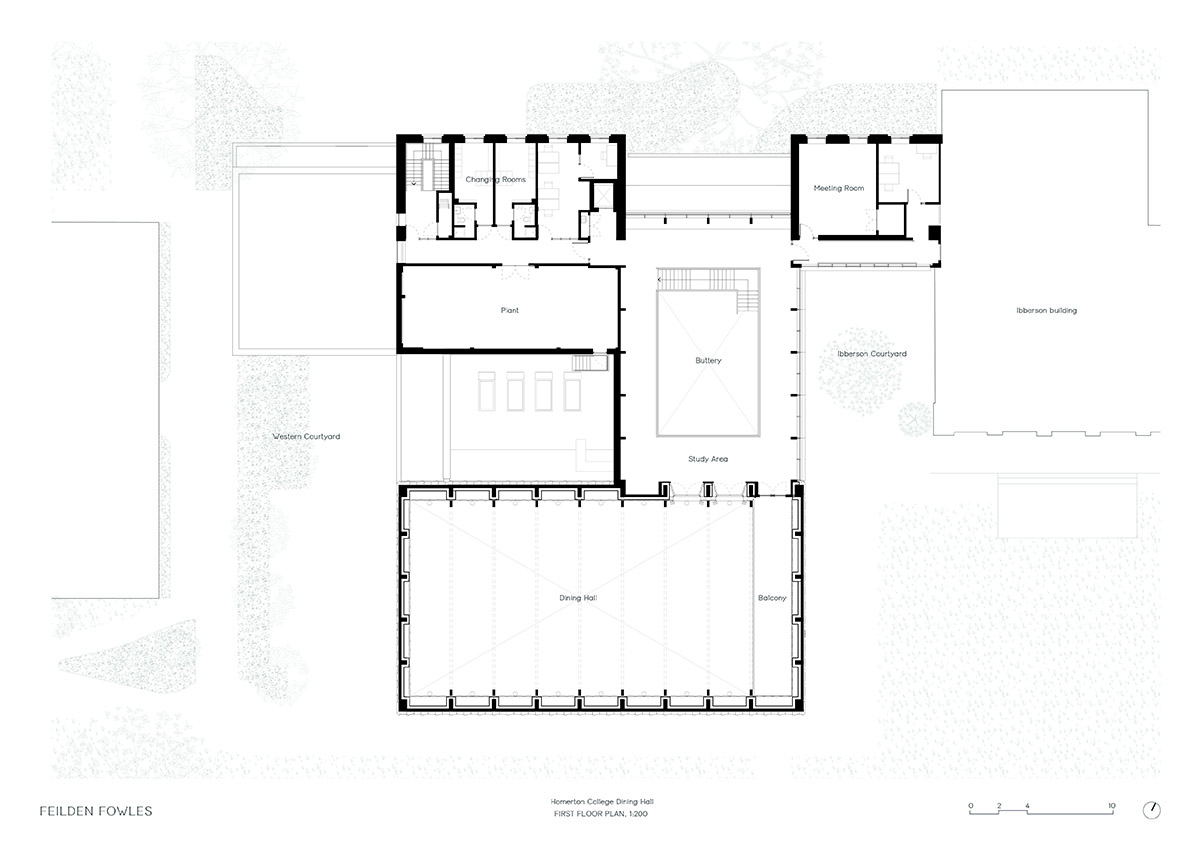 Feilden Fowles completes dining hall wrapped in green faience tiles at University of Cambridge