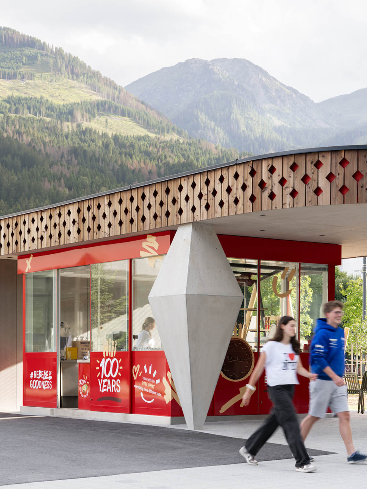 MoDusArchitects celebrates 100 years of hazelnut wafer with transformation of flagship store