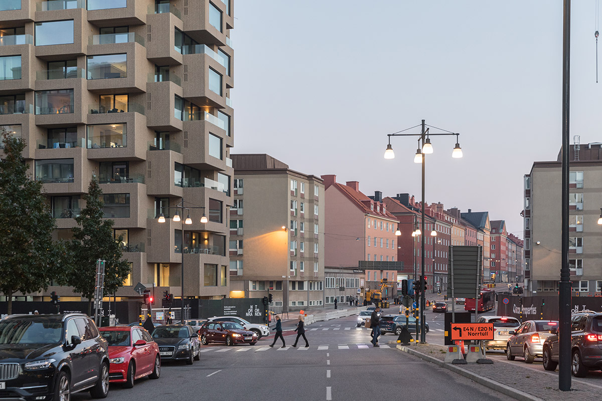 OMA completes Norra Tornen tower in Stockholm with stack of mega residential units