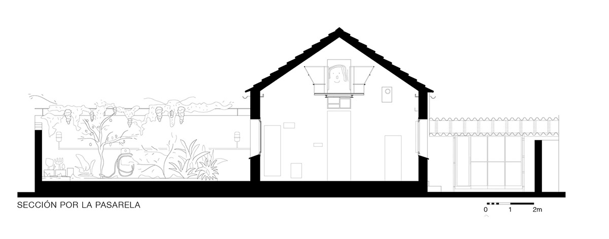 Pía Mendaro converts old house into an artist residence with floating mezzanine floor in Madrid